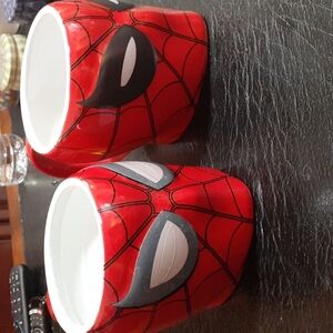 Marvel‎ Spider-Man Mug Set (2) Ceramic Coffee Cup Superhero Face Design Red 16oz